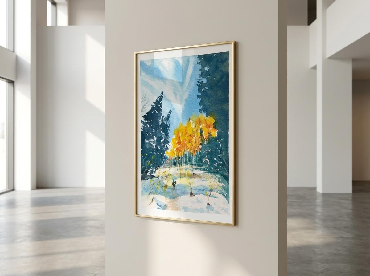 Snow covered Bloods Lake Trail Art Print | 5x7