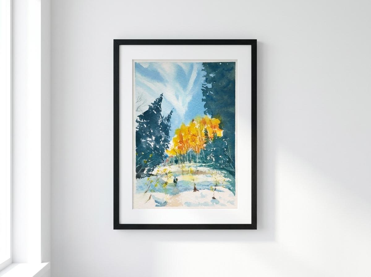 Snow covered Bloods Lake Trail Art Print | 5x7