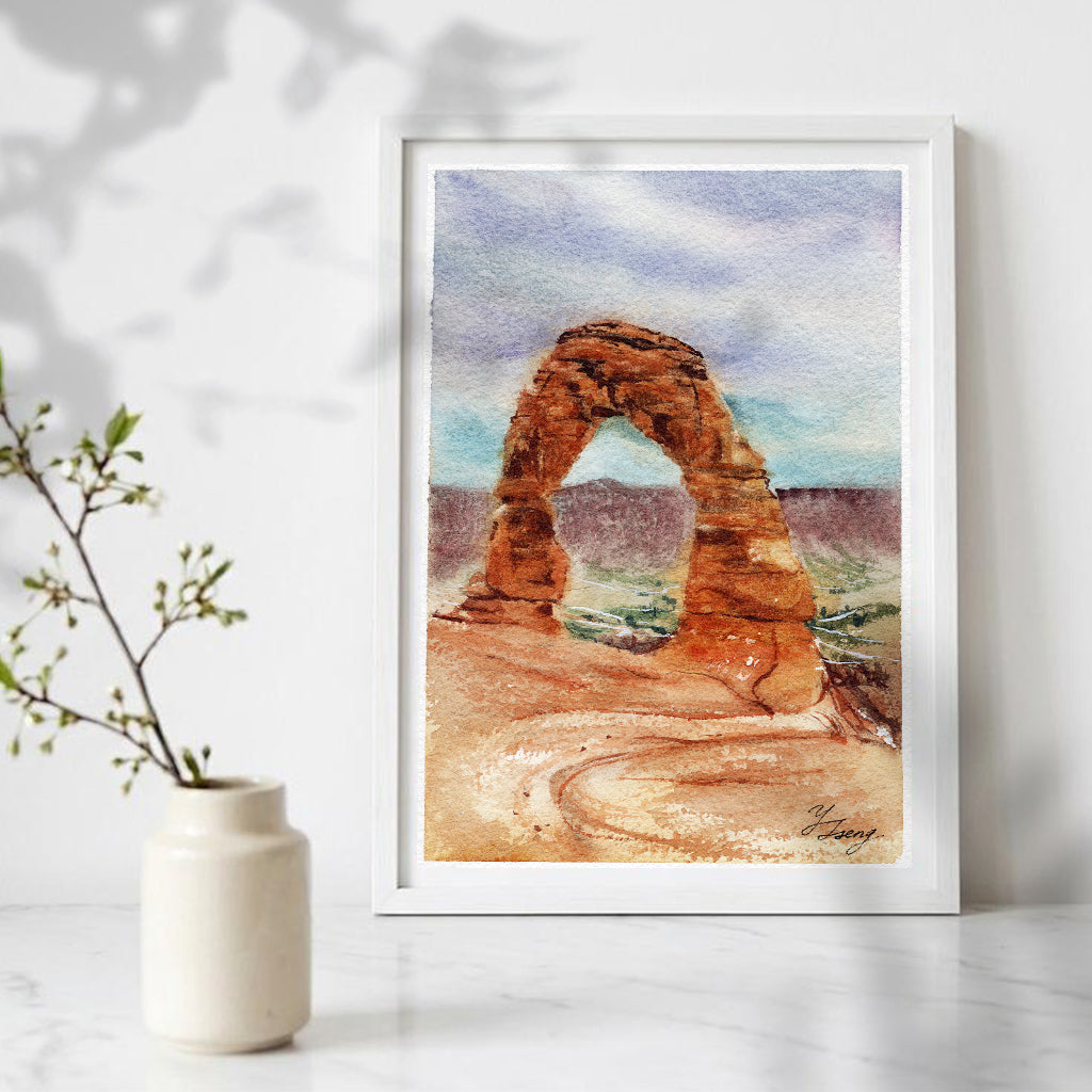 Arches National Park Watercolor Art Print | 5x7