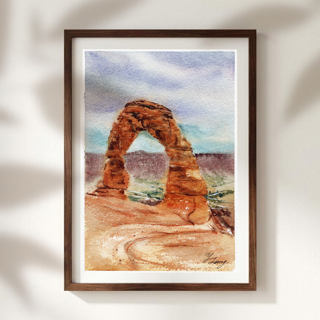 Arches National Park Watercolor Art Print | 5x7