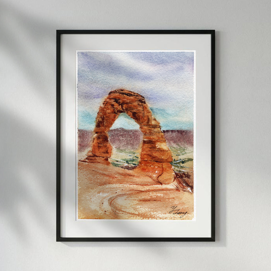 Arches National Park Watercolor Art Print | 5x7