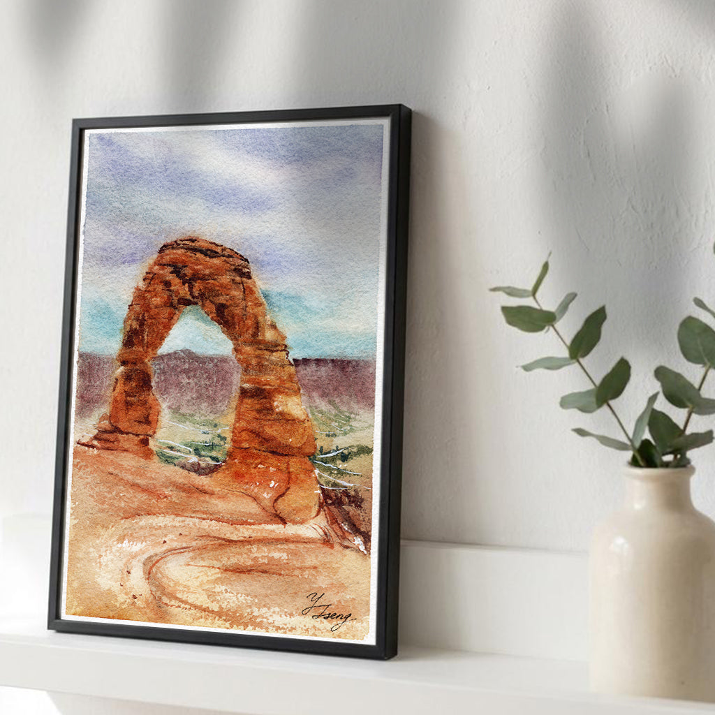 Arches National Park Watercolor Art Print | 5x7