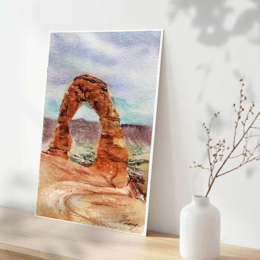 Arches National Park Watercolor Art Print | 5x7