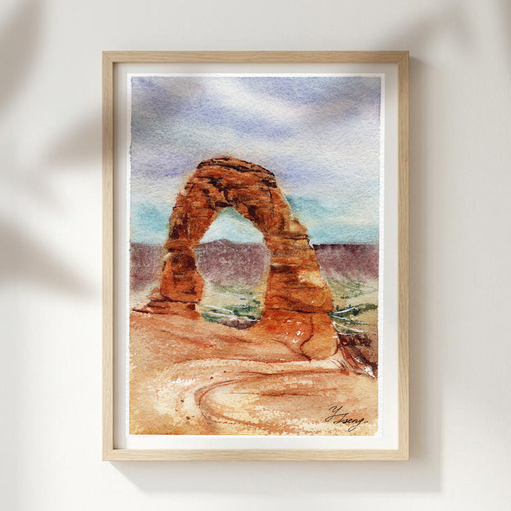 Arches National Park Watercolor Art Print | 5x7