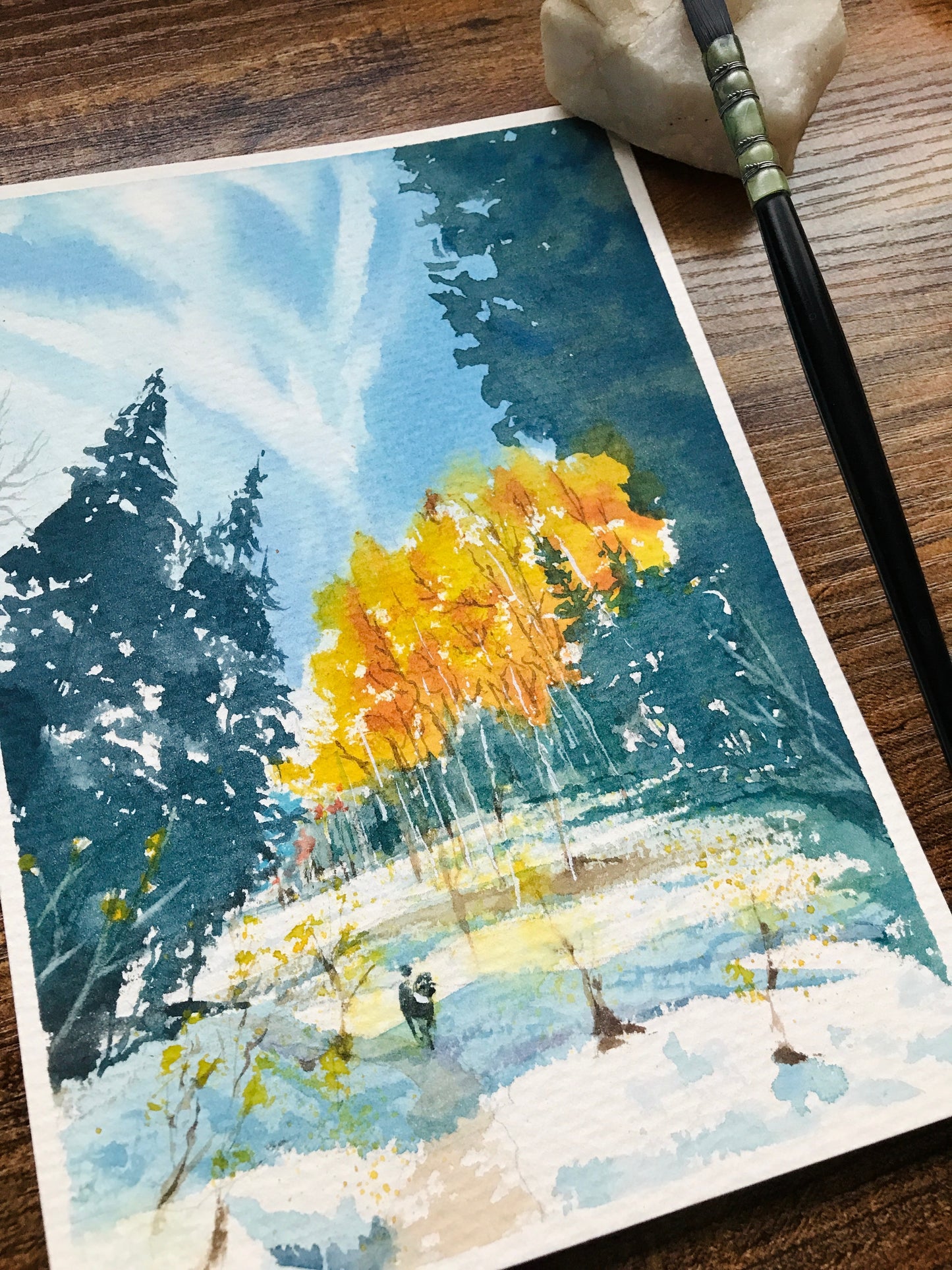 Snow covered Bloods Lake Trail Art Print | 5x7