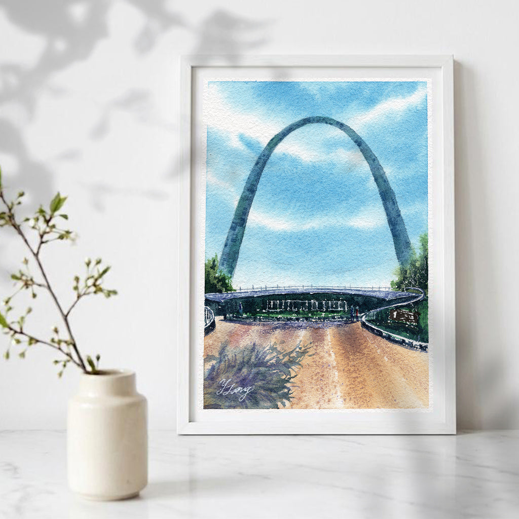 The Gateway Arch St. Louis Watercolor Art Print | 5x7