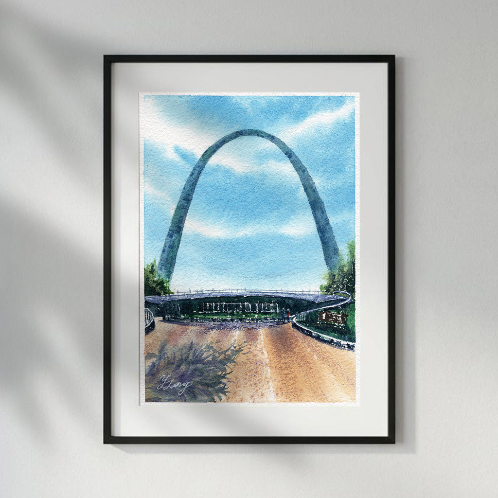 The Gateway Arch St. Louis Watercolor Art Print | 5x7