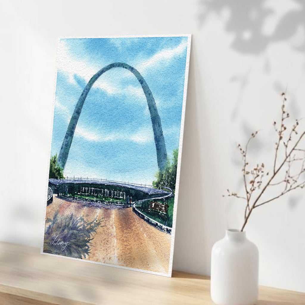 The Gateway Arch St. Louis Watercolor Art Print | 5x7