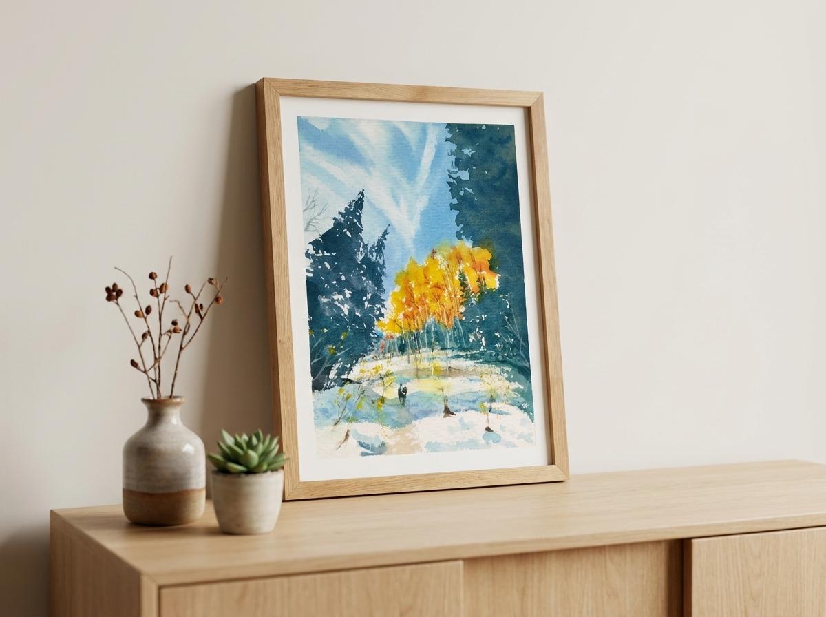 Snow covered Bloods Lake Trail Art Print | 5x7